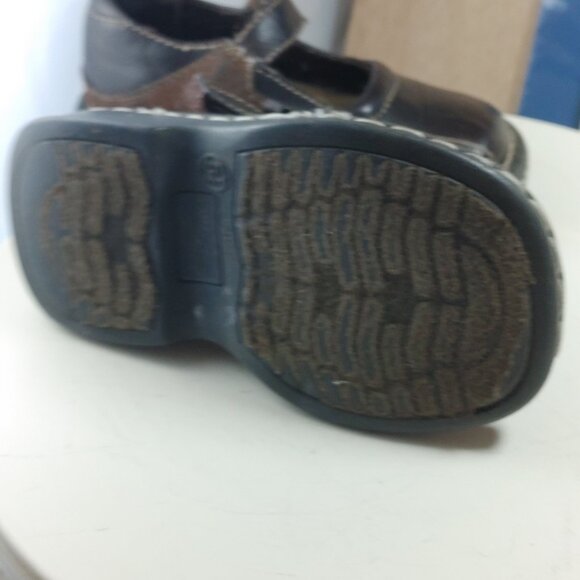 Toddler Girl Sz 5-1/2 Coasters Leather Shoes Brown Hook & Loop Closure - Picture 4 of 4